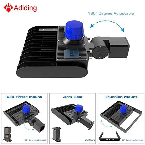 Adiding LED Parking Lot Lighting 150 Watt Street Area Shoebox Pole Light with Photocell Sensor Slip-Fitter Mountings 130Lm/W Daylight 19500LM 5700K Bright White IP66 UL DLC Listed - Thumbnail 4