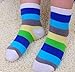Searchself Boys Color Stripe Seamless Cotton Dress Socks (3-5 Years, Colorful)