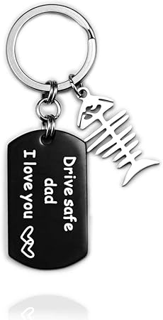 Regali Di Natale Per Papa.Aprilfun Drive Sicuro Papa Ti Amo In Acciaio Inox Portachiavi Ciondolo Regali Di Natale Per Papa Autista Trucker Padre Giorno Regalo Calza Stuffer Amazon It Casa E Cucina