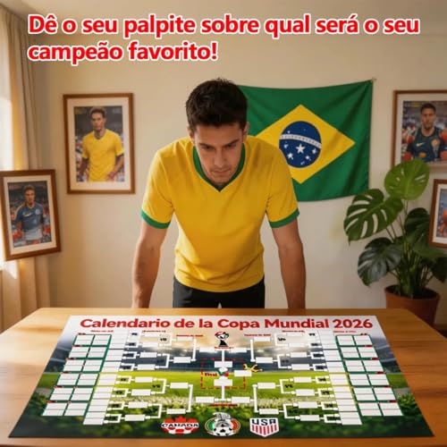 Kit Torcedor Brasil Copa 2026 12 Peças – Fantasia Completa com Faixa Cabeça, Óculos, Bandeira 150x90cm, Bastões Infláveis, Corneta, Tinta Facial e Lança Confete – Festa Churrasco Premium