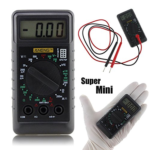 Mini Pocket Digital LCD Multimeter, Portable Alloet Multi-meter AC/DC Voltage Current Resistance Capacitance Detector Tester wit