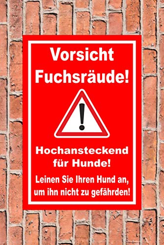 Melis-Folienwerkstatt Schild Vorsicht Fuchsräude - 15x10cm - 3mm Aluverbund â 20 VAR S00359-091-D – Bild 3