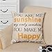 ShungHO You Are My Sunshine Throw Pillow Case Home Decor Sofa Back Cushion Cover