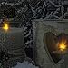 LED Lighted Country Rustic Winter Triple Candles Christmas Canvas Wall Art 12