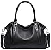 On Clearance! Big Sale! Iswee Women's Genuine Leather Handbag Urban Style Tote Top Handle Shoulder Bag Vintage Satchel Purse (Black-06)