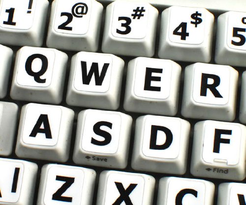 ENGLISH US LARGE UPPER CASE NON-TRANSPARENT STICKER WHITE BACKGROUND FOR DESKTOP, LAPTOP AND NOTEBOOK