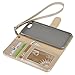 Arae Case for iPhone 6s / iPhone 6, Premium PU Leather Wallet case [Wrist Strap] Flip Folio [Kickstand Feature] with ID&Credit Card Pockets for iPhone 6s / 6 4.7 inch (Champagne Gold)