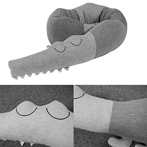 Crib Bumper, Creative Crocodile Plush Pillows Crib Bumper Pads Baby Crib Liner Cartoon Animal Shape Pillows Bed Rails Children Cradle Newborn Gifts Kids Pillow Cushion Pillow Toys - Thumbnail 6
