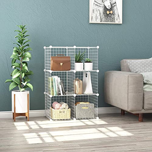 C&AHOME Wire Cube Storage, 6 Cube Organizer Metal C Grids, Modular