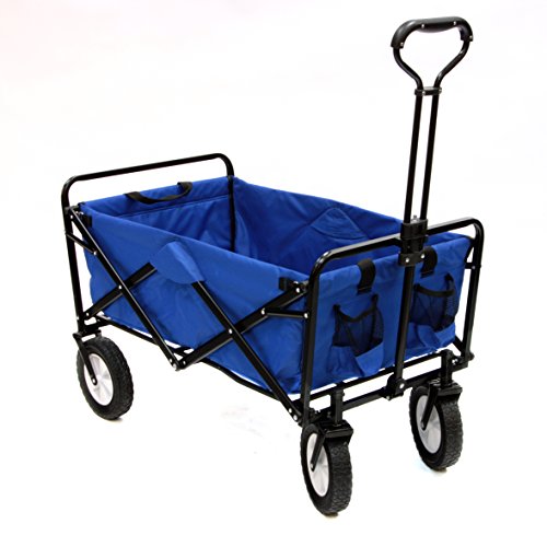 Mac Sports Collapsible Folding Outdoor Utility Wagon, Blue Patio, Lawn & Garden, Gardening & Lawn Care, Outdoor Carts