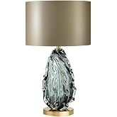 HEAIQI Desk Lamp Reading Light Modern Table Lamp Glass Gray Shade Decoration Living Room Bedroom House Bedside Table Decorative Lamps Desk Lamps for Home Office