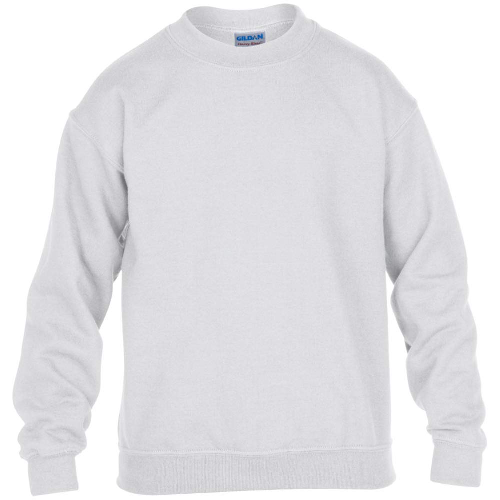 GILDAN Childrens Unisex Heavy Blend Crewneck Sweatshirt (M) (White)