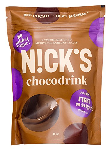 NICKS Chocolate drink HeiÃe Schokolade ohne Zuckerzusatz, Hochwertige Kakao Trinkschokolade Keto, Vegan, Glutenfrei (250 g x 1er Pack)