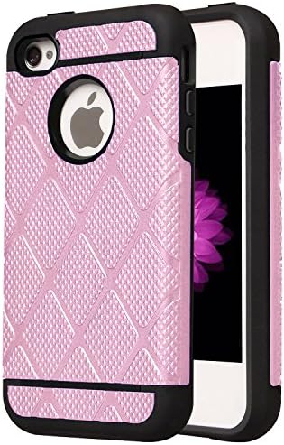 iPhone 4S Case, iPhone 4 Case, Drvan Dual Layer Shockproof Luxury Hybrid Defender Armor Case for Apple iPhone 4 / iPhone 4S - Rose gold