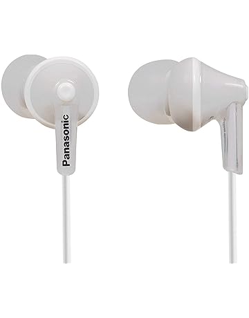 Panasonic RP-HJE125E-W Auriculares Boton con Cable In-Ear (Headphone Sonido Estéreo para Móvil, MP3/MP4, Diseño de Ajuste Cómodo, Imán Neodimio 9mm, Presión de sonido de 97 dB) Color Blanco