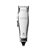 Andis 01815 Professional Master Adjustable Blade Hair Clipper, Carbon Steel T-Blade - Silver