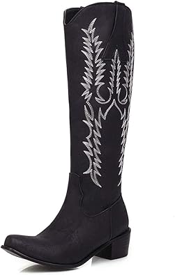 mid calf western boots for women