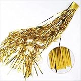 HONGCI 3 Pack Glitter Gold Tinsel Curtain 1m x 2m Foil Backdrop view 7
