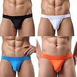 Adorneve Men's Briefs 1 or 4 Pack Soft Bulge Bikini Sexy Underwear (XX-Large, 4-pack Mix)