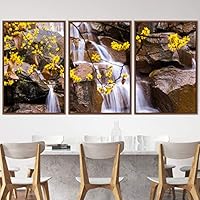 3 Piece Framed Canvas Wall Art Mountain and Waterfalls Canvas Prints Home Artwork Decoration for Living Room,Bedroom - 16
