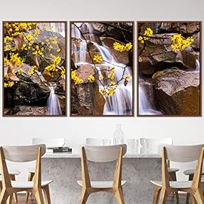 signwin 3 Piece Framed Canvas Wall Art Mountain...