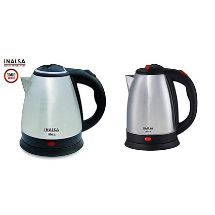 Inalsa Electric Kettle Absa-1500W with 1.5 Litre Capacity, (Black/Silver) & Aliva 1500 Watt