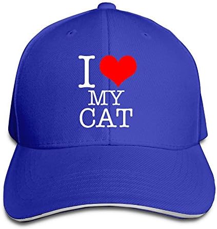 UanQ Fashion Unisex-Adult I Love My Cat Trucker Headwear RoyalBlue