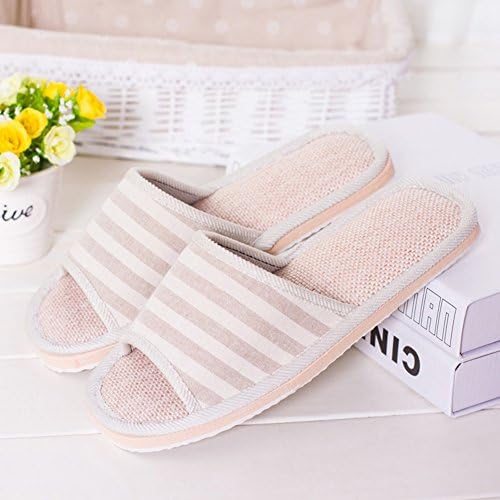 AODEW Unisex Cotton Flax Casual Anti-Slip Shoes House Slippers Indoor and Outdoor