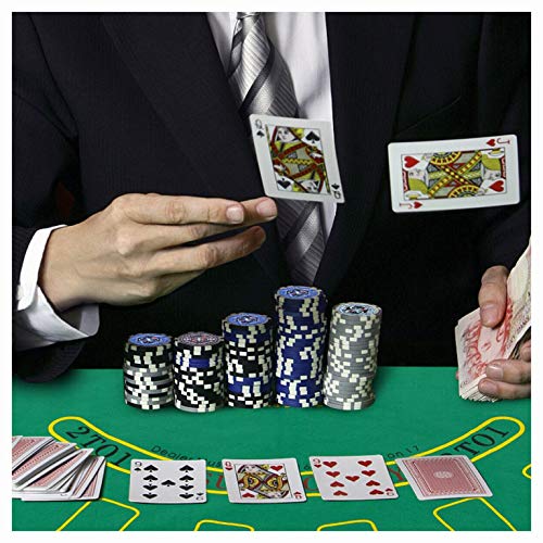 Poker Chip Carrier & Tray, Texas Holdem Cards with 500 Jetton and Dice in Aluminum Case, Silver - Thumbnail 6