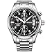 SONGDU Mens Date Military Multifunction Chronograph Watches Black Stainless Steel Luminous Numeral