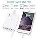 JOTO 50W / 10A 6 Ports USB Charger Power Adapter, Portable Wall Charger Travel Desktop Charge Station for Apple, Android and all other USB Devices (6 outlets USB Travel Charger) (White)