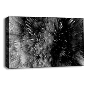 Canvas Wall Art Black and White Energy Wave Pictures Home Wall Decorations for Bedroom Living Room Paintings Canvas Prints Framed - 12x18 inches