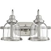 Quorum 586-2-65 Restoration Two Light Vanity in Pewter, Nickel, Silver Finish,