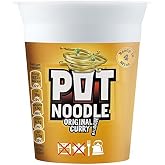 Pot Noodle Original Curry Flavour - 90g - Pack of 4 (90g x 4)