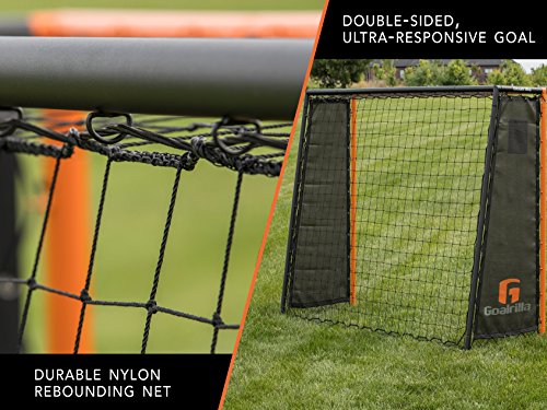 Goalrilla Striker Soccer Rebound Trainer with Double-Sided, Ultra-Responsive Rebounding Net and Goal, Large