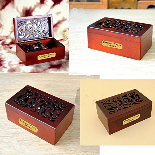 YouTang Creative Hollow Wood 18-Note Wind-up Musical Box,Musical Toys,Tune:Fur Elise - Thumbnail 3