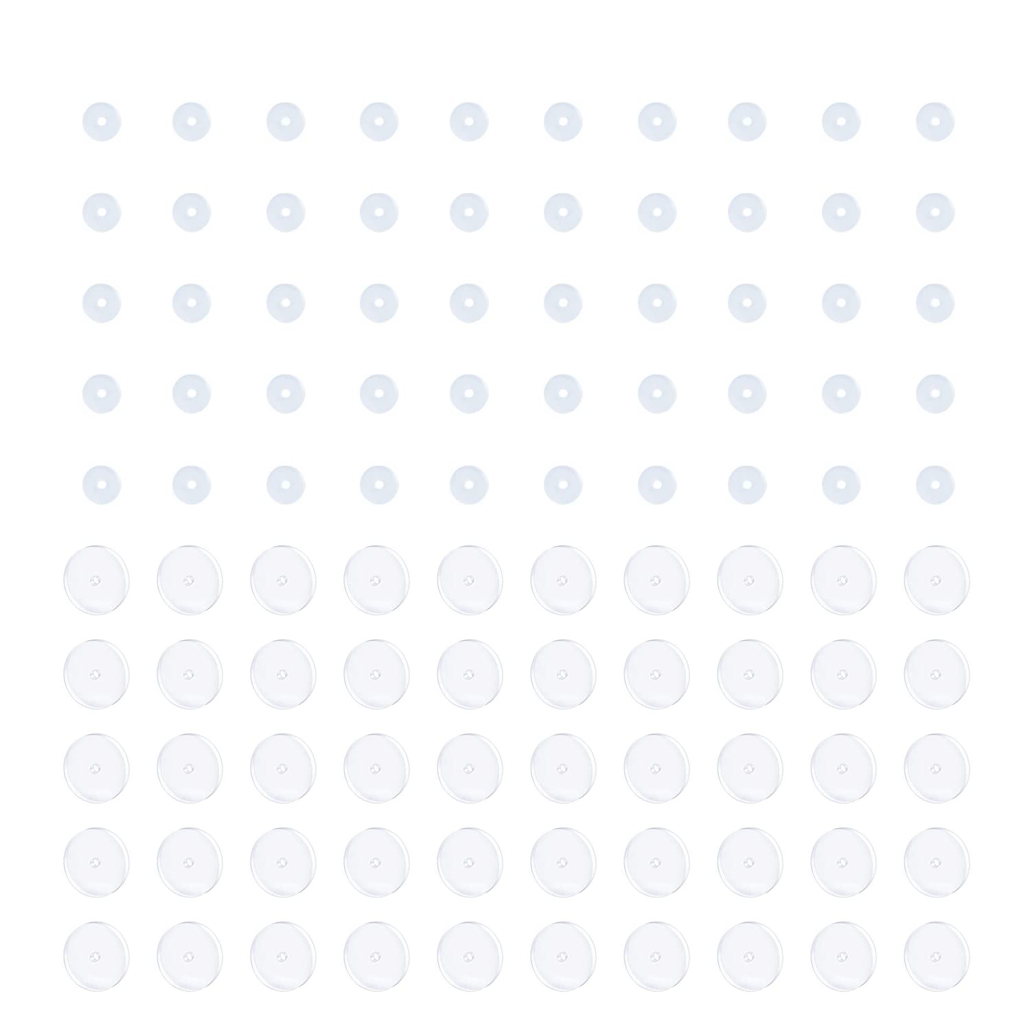 Decentraland 3MM 50PCS 5MM 50PCS Clear Piercing Disc for Piercing Bump,Pressure Silicone Earrings for Keloids Healing Pads Belly Button Piercing Kit — image 1