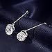 Neoglory Jewelry White Crystal Long Fish Hook Drop Earrings 2 inches Embellished with Crystals from Swarovski