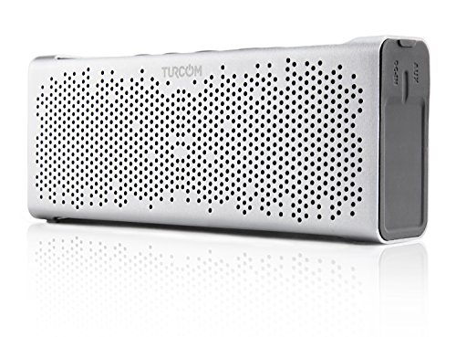 Turcom Titan Bluetooth Speaker Portable Wireless Mobile Mini Speaker, Dual Speakers 10 Watt Total Power, IPX5 Certified Water-Resistant, Enhanced Bass Boost, Built in Mic, 3.5mm AUX Port, Rechargeable Battery, High-End Aluminum Casing, Works with Iphone,