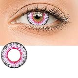 Women Multi-Color Contact Lenses Cosplay Eyes Cute Colored Charm and Attractive Cosmetic Makeup Eye Shadow (Pink)