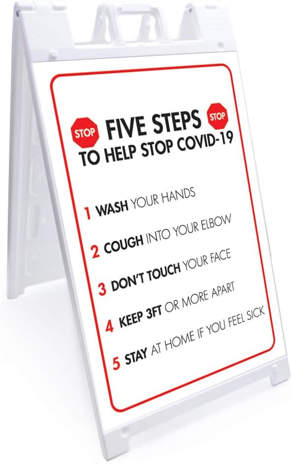 amazoncom coronavirus notice sign five steps to help stop covid 19
