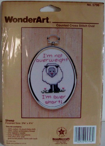 I'm Not Over Weight Sheep Counted Cross Stitch Complete Kit by WonderArt