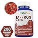 Pure Saffron Extract 88.50mg 200 Veggie Caps (Vegetarian, Non-GMO & Gluten Free) Natural Appetite Suppression, Reduce Cravings, Boost Metabolism