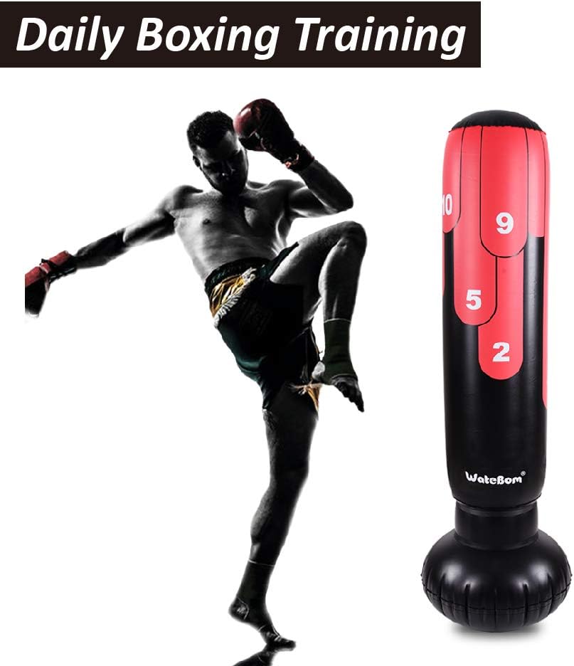 Inflatable Punching Bags, Boxing Bag with Stand, Focal Bags for Kids or Adults, Fitness Punching Bag : Sports & Outdoors