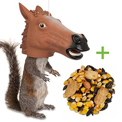 Horse Head Squirrel Feeder And Food Ready To Hang Let The Fun
