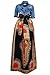Huiyuzhi Women's African Print Skirts Long Maxi Skirt Dashiki Ball Gown (3XL, Yellow-Orange) (XL, Black)