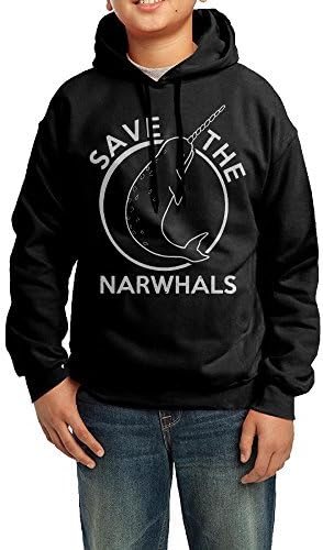 Boys Save The Narwhals Hoodie Black