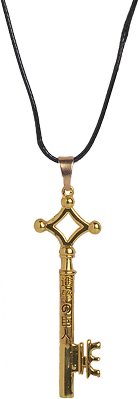 EFG Anime Inspired Key Golden Metal Pendant Necklace for Men and Women