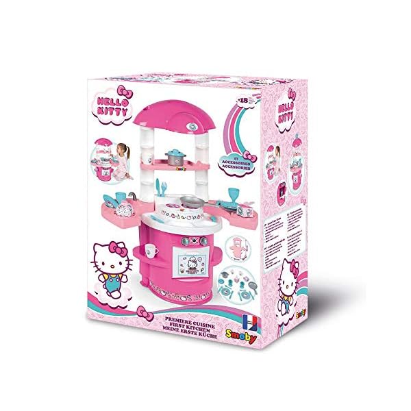 Smoby 310721 Hello Kitty-Küche Cooky mit 17 Zubehörteilen, für Kinder ab 3 Jahren-72 x 30 x 80 cm, bunt – Bild 7