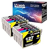 Uniwork Remanufactured Ink Cartridge Replacement for Epson 127 use for Workforce WF-3520 WF-3540 WF-7010 WF-7510 WF-7520 545 845 NX530 NX625, 10 Pack
